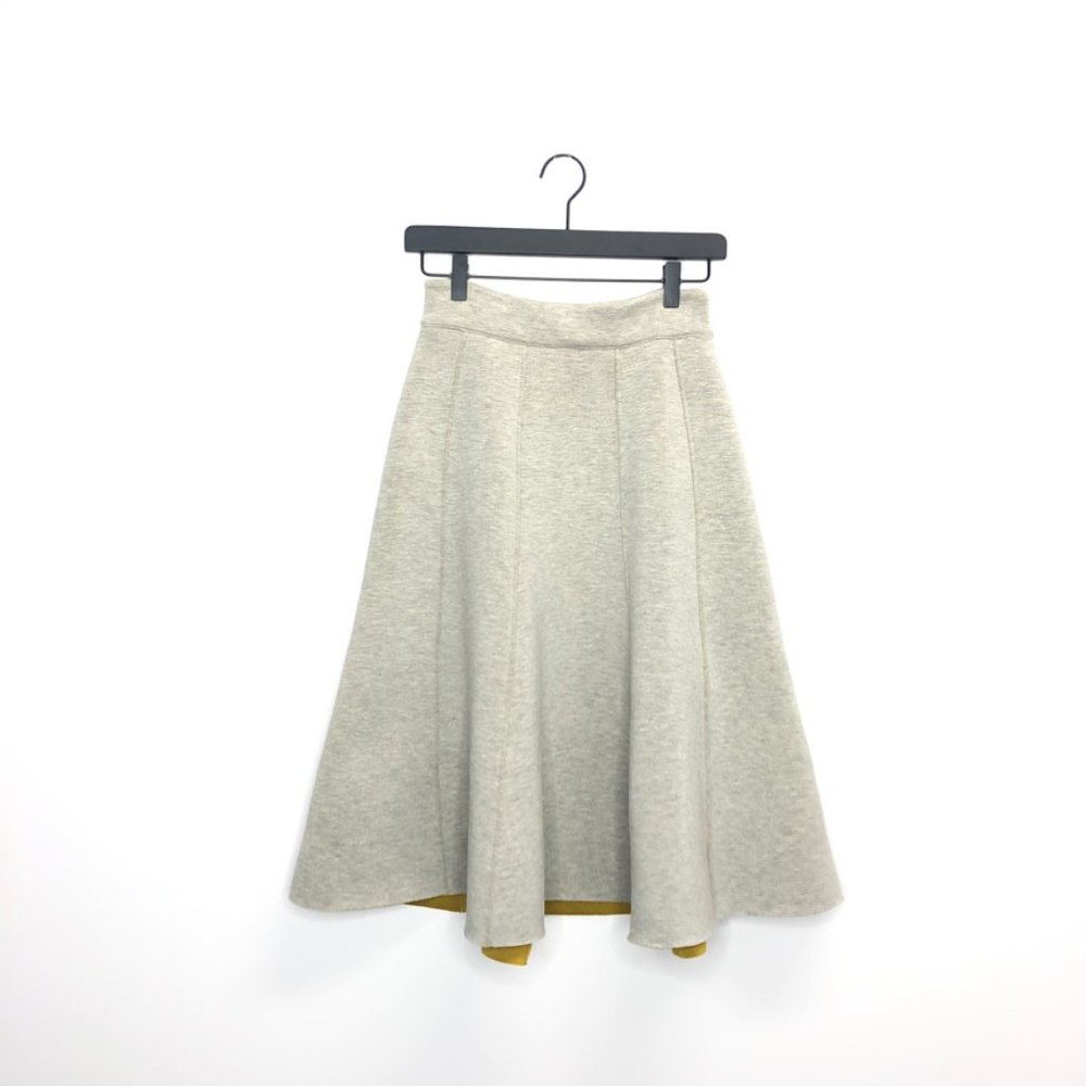 Anthropologie Maeve Scuba A-Line Swing Skirt Gray